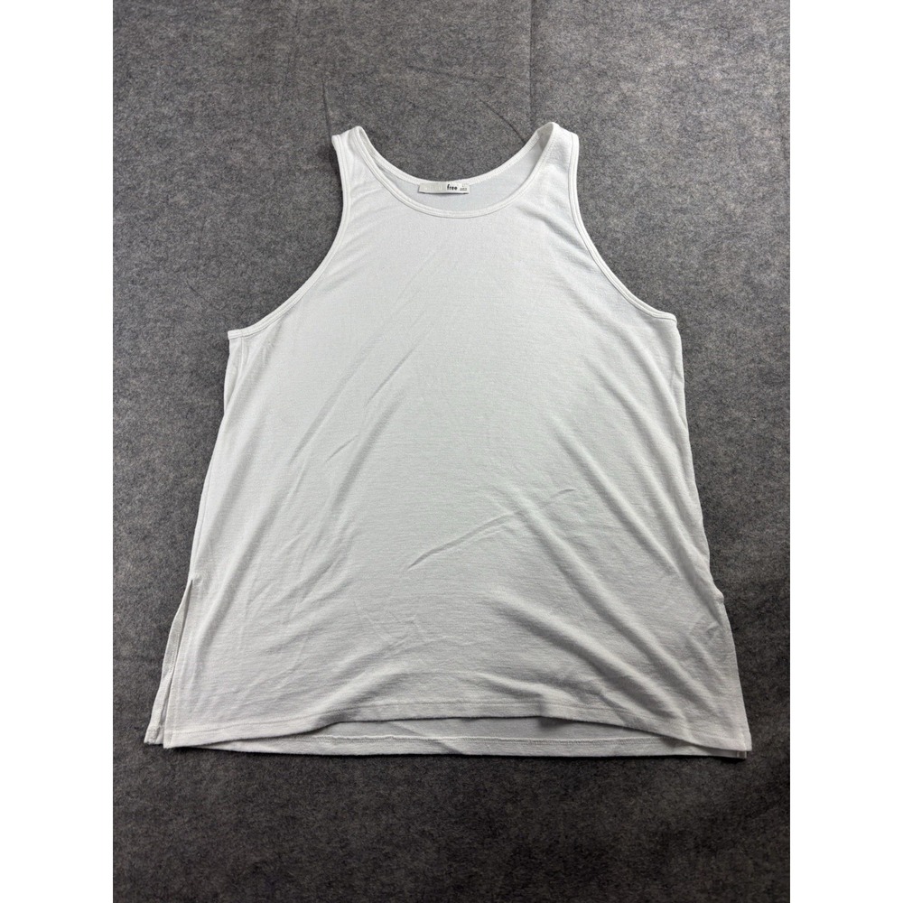 Wilfred Free Womens L White Scoop Neck Sleeveless  Flowy Tank Tunic Boho Coastal